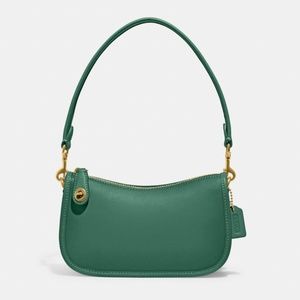 Coach Swinger 20 in Bright Green with Brass hardware